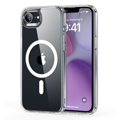 Διάφανη θήκη ESR Classic Hybrid HaloLock τοποθετημένη σε iPhone 16e