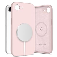 Tech Protect Liquid Silicone MagSafe - Pink Pearl τοποθετημένη στο iPhone 16e με minimal σχεδίαση.