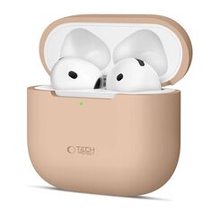 Tech-Protect silicone θήκη AirPods 4 Cafe Latte