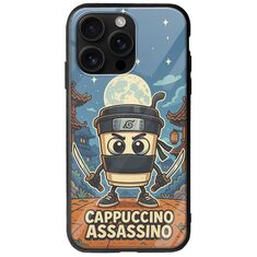 Brainrot - Cappuccino Assasino iPhone 16 Pro Max Groove TPU (Tempered Glass και TPU)