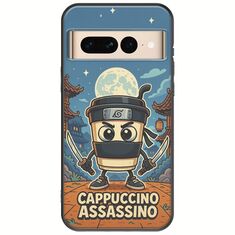 Brainrot - Cappuccino Assasino Google Pixel 7 Pro 5G Black TPU (Μαύρη Σιλικόνη)