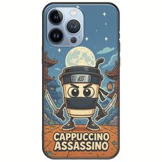 Brainrot - Cappuccino Assasino iPhone 13 Pro Black TPU (Μαύρη Σιλικόνη)