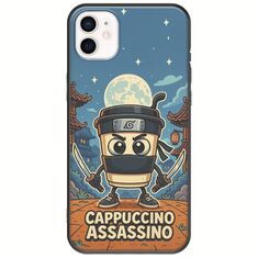 Brainrot - Cappuccino Assasino iPhone 12 mini Black TPU (Μαύρη Σιλικόνη)