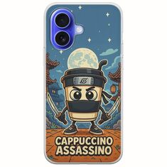 Brainrot - Cappuccino Assasino iPhone 16 Flexible TPU (Διάφανη Σιλικόνη)