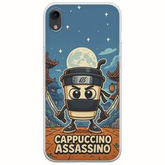 Brainrot - Cappuccino Assasino iPhone XR Flexible TPU (Διάφανη Σιλικόνη)
