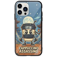 Brainrot - Cappuccino Assasino iPhone 14 Pro Groove TPU (Tempered Glass και TPU)