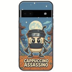 Brainrot - Cappuccino Assasino Google Pixel 6a 5G Black TPU (Μαύρη Σιλικόνη)