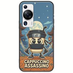 Brainrot - Cappuccino Assasino Huawei P60 Pro Black TPU (Μαύρη Σιλικόνη)