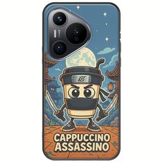 Brainrot - Cappuccino Assasino Huawei Pura 70 Black TPU (Μαύρη Σιλικόνη)