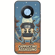 Brainrot - Cappuccino Assasino Huawei Nova Y90 Black TPU (Μαύρη Σιλικόνη)