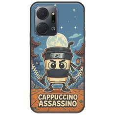 Brainrot - Cappuccino Assasino Honor X7a Black TPU (Μαύρη Σιλικόνη)
