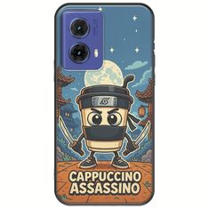 Brainrot - Cappuccino Assasino Motorola Moto G85 5G Black TPU (Μαύρη Σιλικόνη)