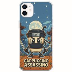 Brainrot - Cappuccino Assasino iPhone 12 Flexible TPU (Διάφανη Σιλικόνη)