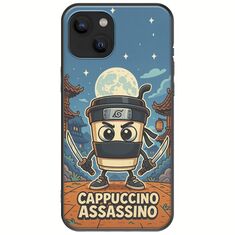 Brainrot - Cappuccino Assasino iPhone 14 Plus Black TPU (Μαύρη Σιλικόνη)