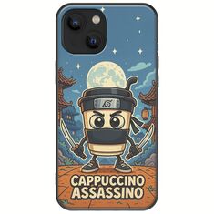 Brainrot - Cappuccino Assasino iPhone 13  Black TPU (Μαύρη Σιλικόνη)