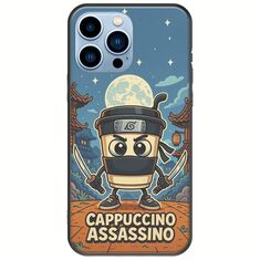 Brainrot - Cappuccino Assasino iPhone 14 Pro Max Black TPU (Μαύρη Σιλικόνη)