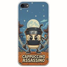 Brainrot - Cappuccino Assasino iPhone SE 2020 Flexible TPU (Διάφανη Σιλικόνη)