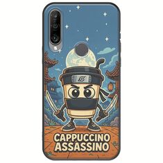 Brainrot - Cappuccino Assasino Huawei Y6p Black TPU (Μαύρη Σιλικόνη)