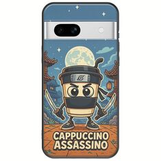 Brainrot - Cappuccino Assasino Google Pixel 7a 5G Black TPU (Μαύρη Σιλικόνη)