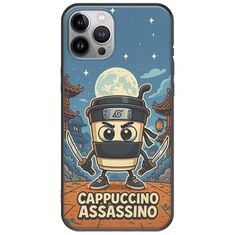 Brainrot - Cappuccino Assasino iPhone 12 Pro Max Black TPU (Μαύρη Σιλικόνη)