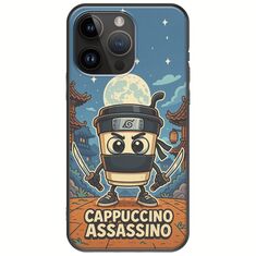 Brainrot - Cappuccino Assasino iPhone 15 Pro Max Black TPU (Μαύρη Σιλικόνη)