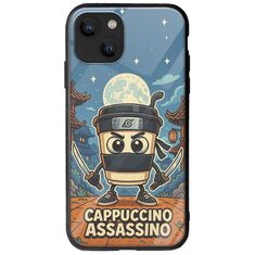 Brainrot - Cappuccino Assasino iPhone 14 Plus Groove TPU (Tempered Glass και TPU)