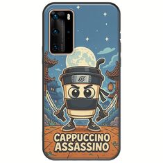 Brainrot - Cappuccino Assasino Huawei P40 Pro Black TPU (Μαύρη Σιλικόνη)
