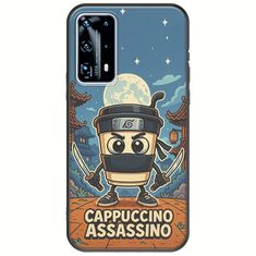 Brainrot - Cappuccino Assasino Huawei P40 Black TPU (Μαύρη Σιλικόνη)