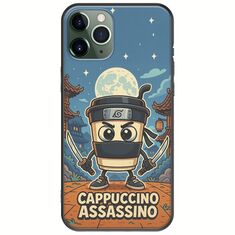 Brainrot - Cappuccino Assasino iPhone 11 Pro Black TPU (Μαύρη Σιλικόνη)