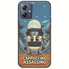 Brainrot - Cappuccino Assasino Motorola Moto G54 5G Black TPU (Μαύρη Σιλικόνη)