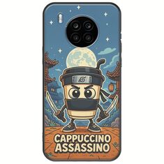 Brainrot - Cappuccino Assasino Huawei Nova 8i Black TPU (Μαύρη Σιλικόνη)