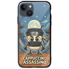Brainrot - Cappuccino Assasino iPhone 15 Plus Groove TPU (Tempered Glass και TPU)