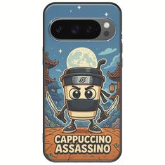Brainrot - Cappuccino Assasino Google Pixel 9 5G Black TPU (Μαύρη Σιλικόνη)