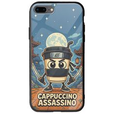Brainrot - Cappuccino Assasino iPhone 8 Plus Groove TPU (Tempered Glass και TPU)