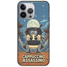 Brainrot - Cappuccino Assasino iPhone 13 Pro Max Black TPU (Μαύρη Σιλικόνη)