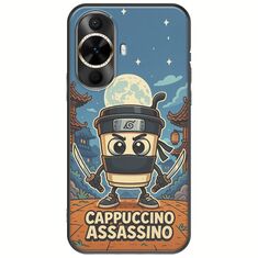 Brainrot - Cappuccino Assasino Huawei Nova 12s Black TPU (Μαύρη Σιλικόνη)