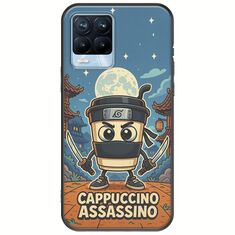 Brainrot - Cappuccino Assasino Realme 8 / 8 Pro Black TPU (Μαύρη Σιλικόνη)