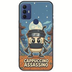 Brainrot - Cappuccino Assasino TCL 305 / 306 / 30E / 30SE Black TPU (Μαύρη Σιλικόνη)