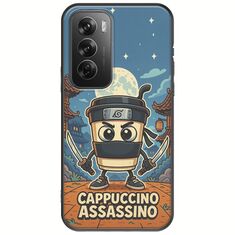 Brainrot - Cappuccino Assasino Oppo Reno 12 Pro 5G Black TPU (Μαύρη Σιλικόνη)