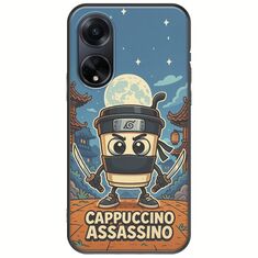 Brainrot - Cappuccino Assasino Oppo A98 5G Black TPU (Μαύρη Σιλικόνη)
