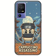 Brainrot - Cappuccino Assasino TCL 40 SE Black TPU (Μαύρη Σιλικόνη)