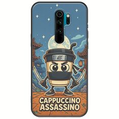 Brainrot - Cappuccino Assasino Xiaomi Redmi Note 8 Pro Black TPU (Μαύρη Σιλικόνη)
