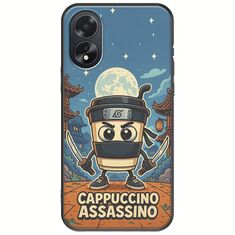 Brainrot - Cappuccino Assasino Oppo A18 4G Black TPU (Μαύρη Σιλικόνη)