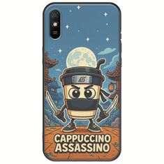 Brainrot - Cappuccino Assasino Xiaomi Redmi 9A Black TPU (Μαύρη Σιλικόνη)