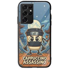 Brainrot - Cappuccino Assasino Samsung Galaxy S21 Ultra Groove TPU (Tempered Glass και TPU)