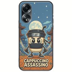 Brainrot - Cappuccino Assasino Oppo A78 5G Black TPU (Μαύρη Σιλικόνη)