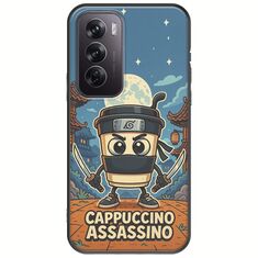 Brainrot - Cappuccino Assasino Oppo Reno 12 5G Black TPU (Μαύρη Σιλικόνη)