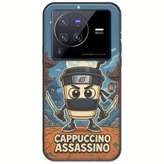 Brainrot - Cappuccino Assasino Vivo X80 Pro Black TPU (Μαύρη Σιλικόνη)