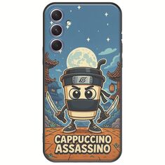Brainrot - Cappuccino Assasino Samsung Galaxy A14 5G Black TPU (Μαύρη Σιλικόνη)