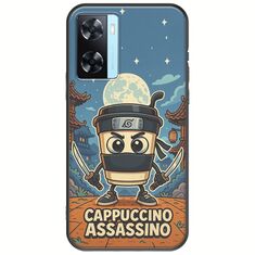 Brainrot - Cappuccino Assasino Oppo A77 5G Black TPU (Μαύρη Σιλικόνη)